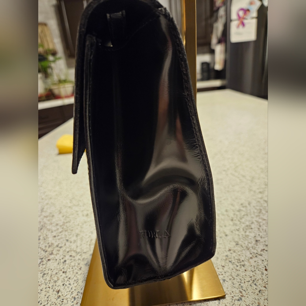 FURLA - EUC-ABSOLUTELY STUNNING Black Patent Leather Crossbody - Picture 4 of 15